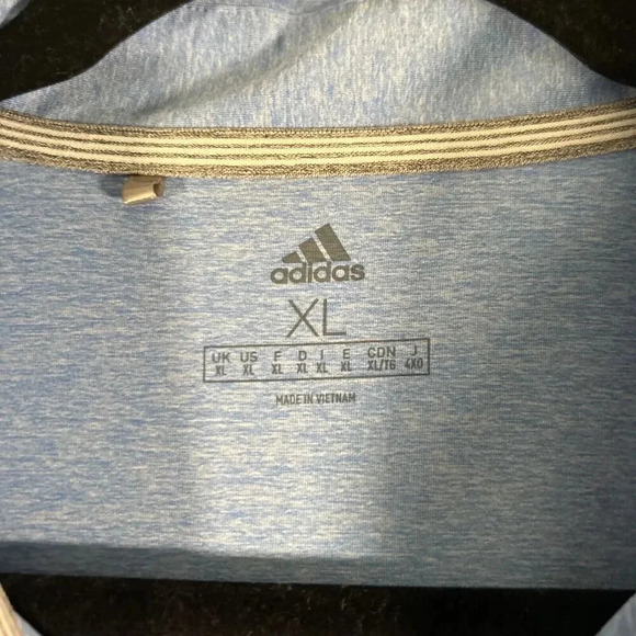 Adidas Golf Polo Men's XL Blue Short Sleeve Collared 1/4 Button Shirt - Picture 4 of 9